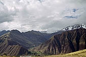 Urubamba valley, dominated by the imposing summits of the Cordillera de Vilcabamba 